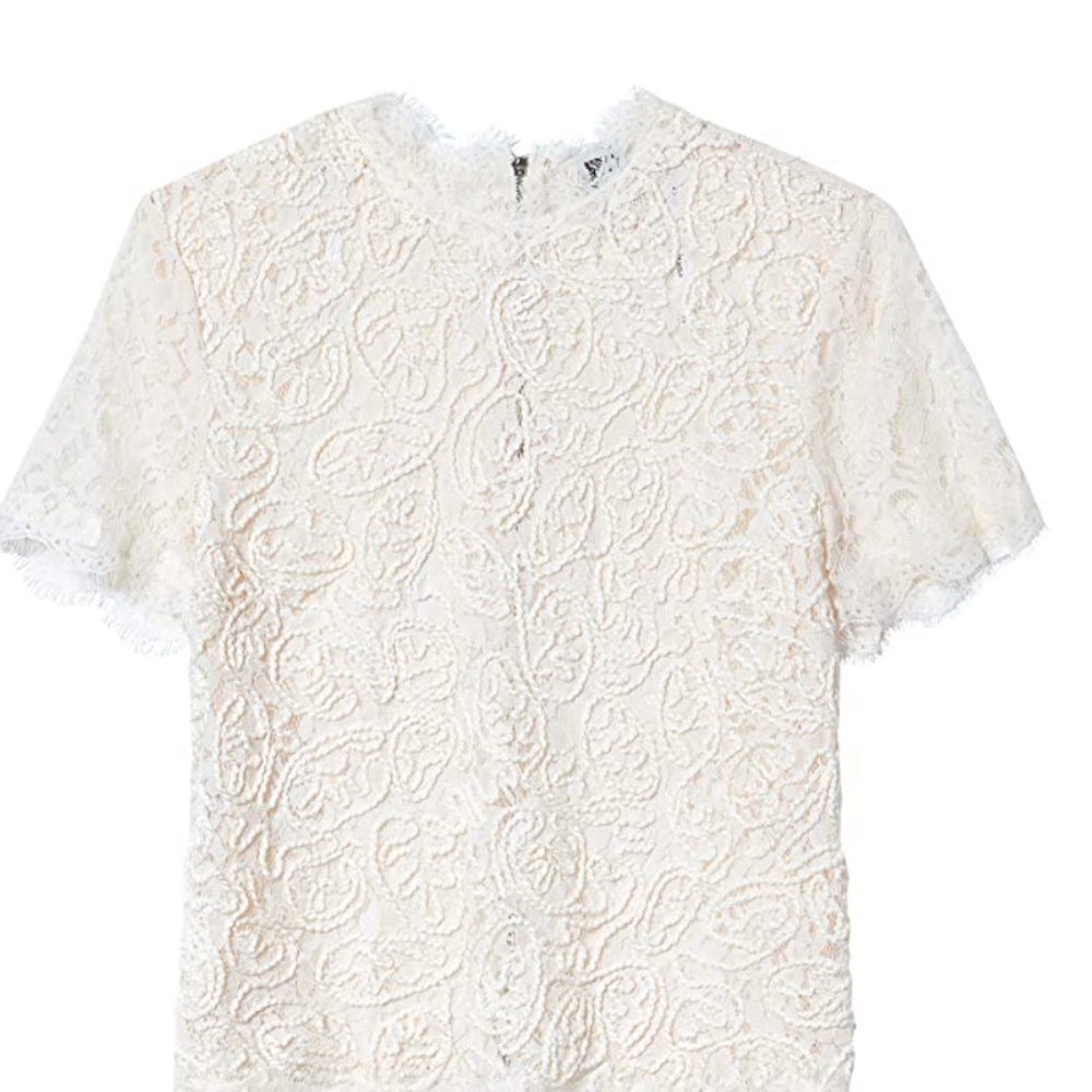 Anne Klein Lace Short Sleeve Blouse